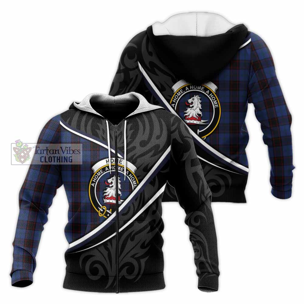 Home (Hume) Tartan Family Crest Knitted Hoodie Celtic Scottish Thistle Floral - Tartan Vibes Clothing