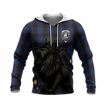 Home (Hume) Tartan Family Crest Knitted Hoodie Crowned Lion Roaring