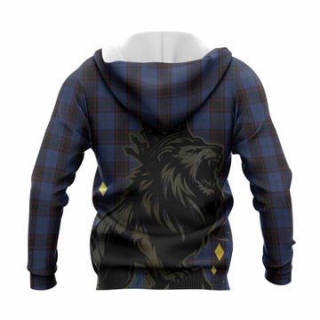 Home (Hume) Tartan Family Crest Knitted Hoodie Crowned Lion Roaring