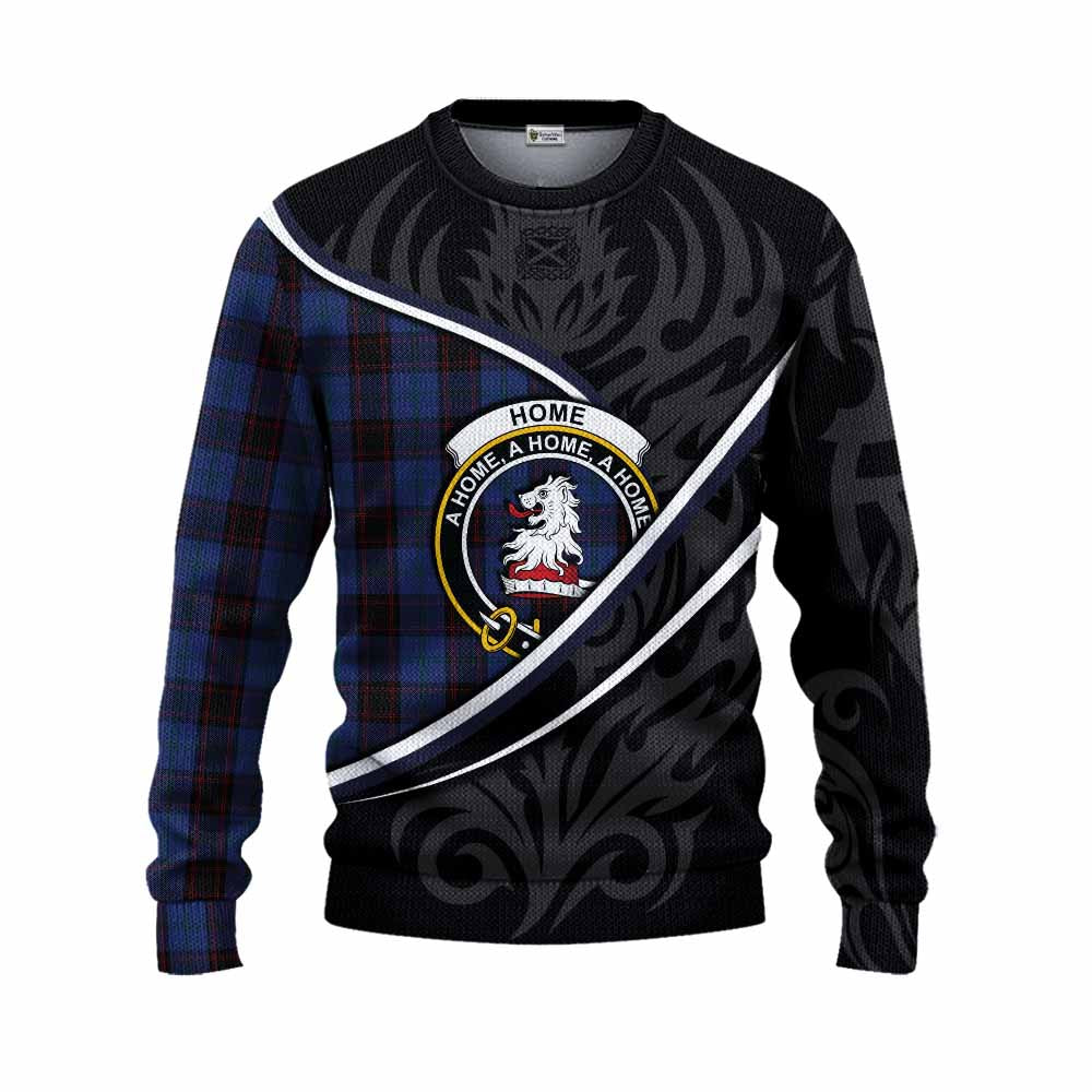 Home (Hume) Tartan Family Crest Knitted Sweater Celtic Scottish Thistle Floral - Tartan Vibes Clothing