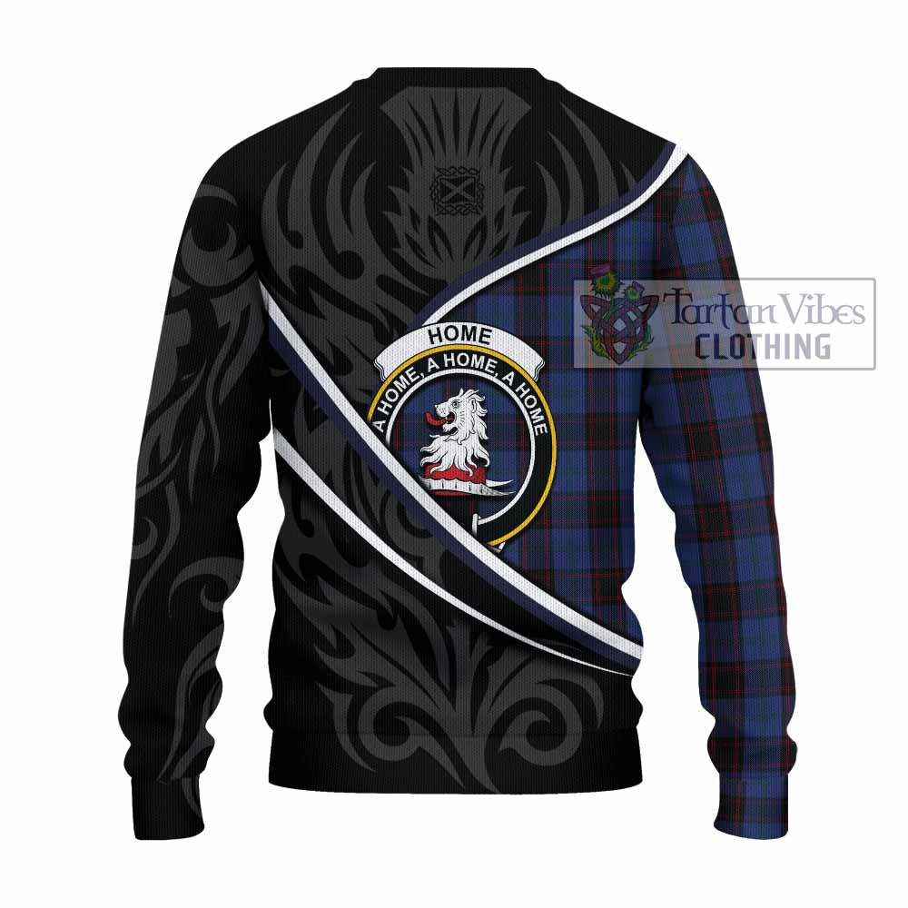 Home (Hume) Tartan Family Crest Knitted Sweater Celtic Scottish Thistle Floral - Tartan Vibes Clothing