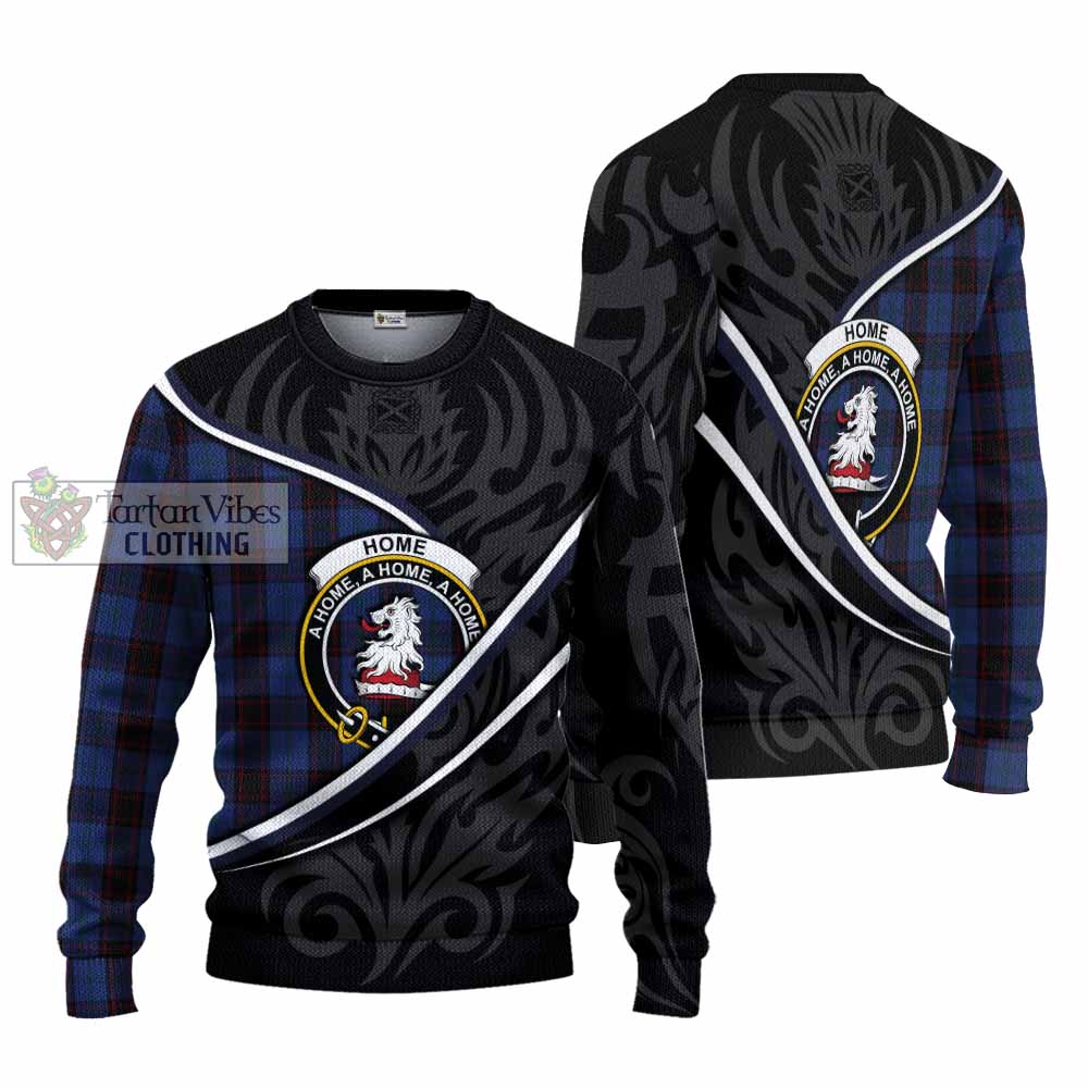 Home (Hume) Tartan Family Crest Knitted Sweater Celtic Scottish Thistle Floral - Tartan Vibes Clothing