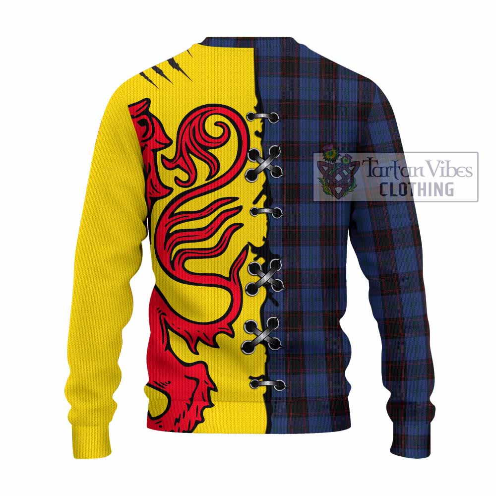 Home (Hume) Tartan Family Crest Knitted Sweater Lion Rampant Honor - Tartan Vibes Clothing