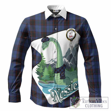 Home (Hume) Tartan Family Crest Long Sleeve Button Shirts Nessie Scottish Loch Ness Monster