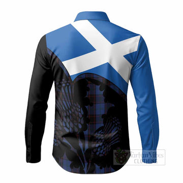 Home (Hume) Tartan Family Crest Long Sleeve Button Shirts Scotland Thistle Floral Flag Style