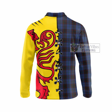 Home (Hume) Tartan Family Crest Long Sleeve Polo Shirt Lion Rampant Honor - Tartan Vibes Clothing