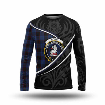 Home (Hume) Tartan Family Crest Long Sleeve T-Shirt Celtic Scottish Thistle Floral - Tartan Vibes Clothing