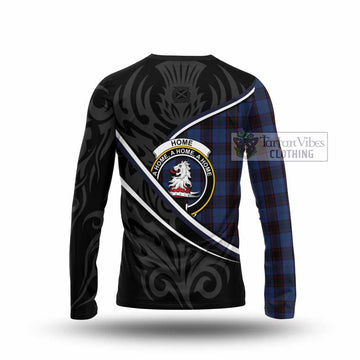 Home (Hume) Tartan Family Crest Long Sleeve T-Shirt Celtic Scottish Thistle Floral - Tartan Vibes Clothing