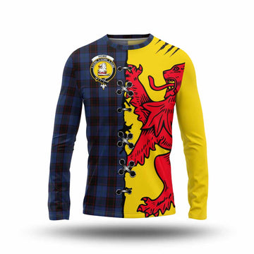 Home (Hume) Tartan Family Crest Long Sleeve T-Shirt Lion Rampant Honor - Tartan Vibes Clothing