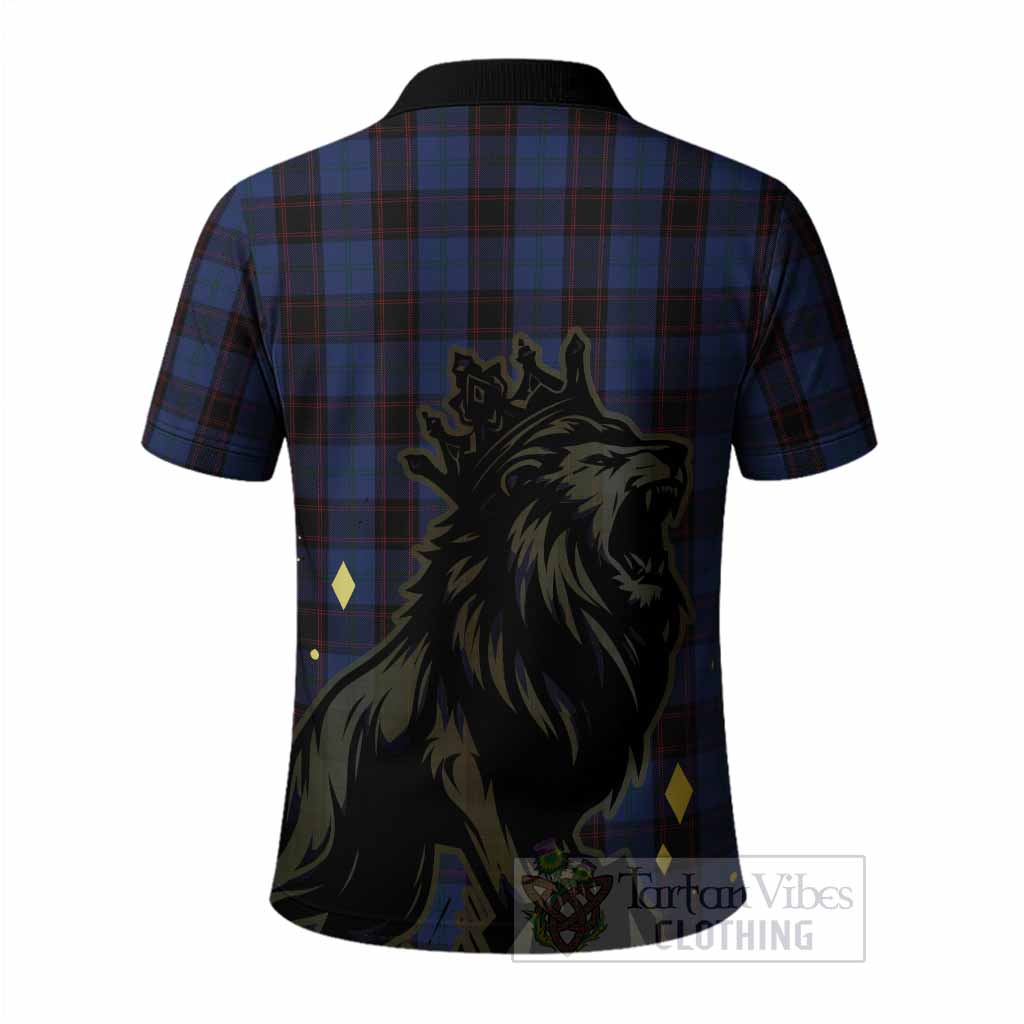 Home (Hume) Tartan Family Crest Polo Shirt Crowned Lion Roaring