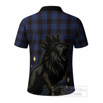 Home (Hume) Tartan Family Crest Polo Shirt Crowned Lion Roaring
