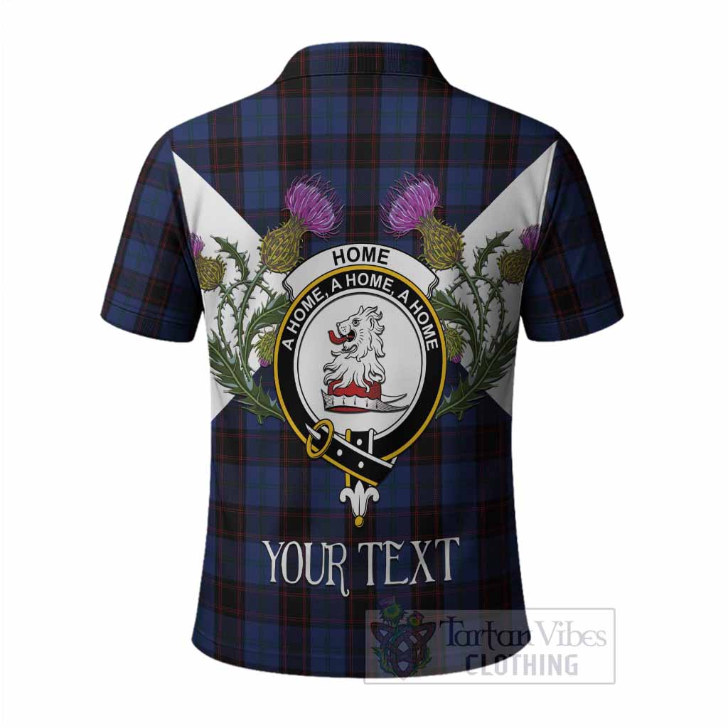Home (Hume) Tartan Family Crest Polo Shirt Scottish Burns Night Thistle Floral