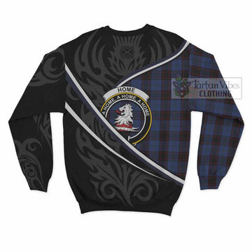 Home (Hume) Tartan Family Crest Sweatshirt Celtic Scottish Thistle Floral