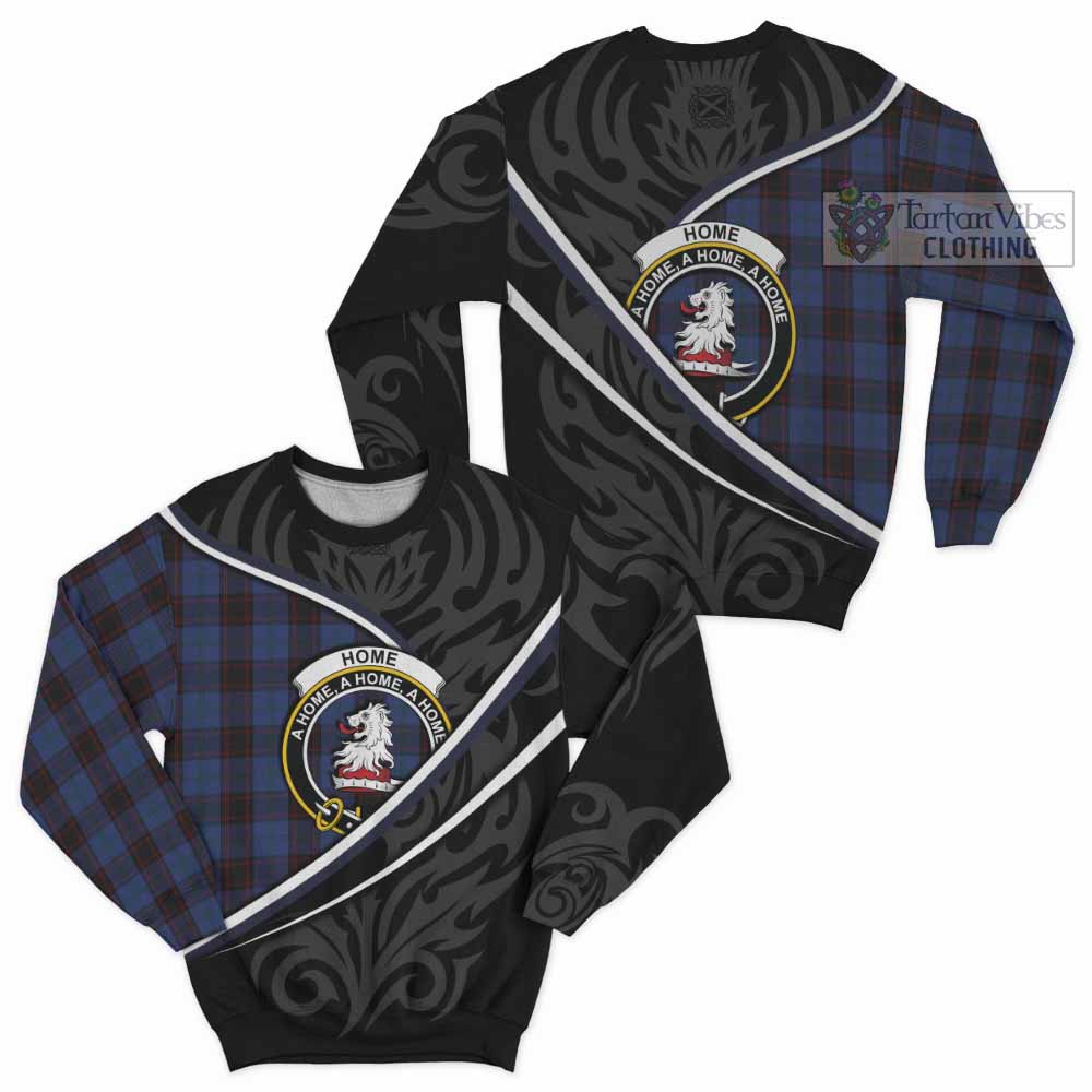 Home (Hume) Tartan Family Crest Sweatshirt Celtic Scottish Thistle Floral - Tartan Vibes Clothing