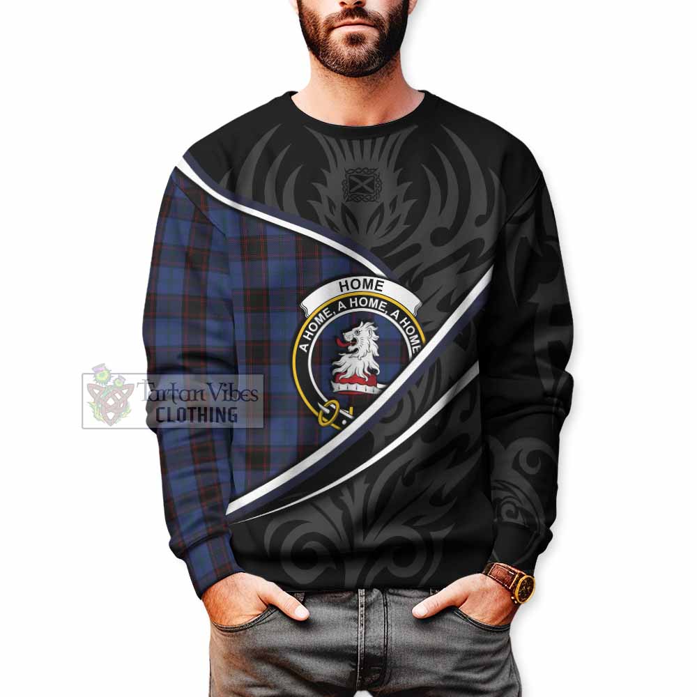 Home (Hume) Tartan Family Crest Sweatshirt Celtic Scottish Thistle Floral - Tartan Vibes Clothing