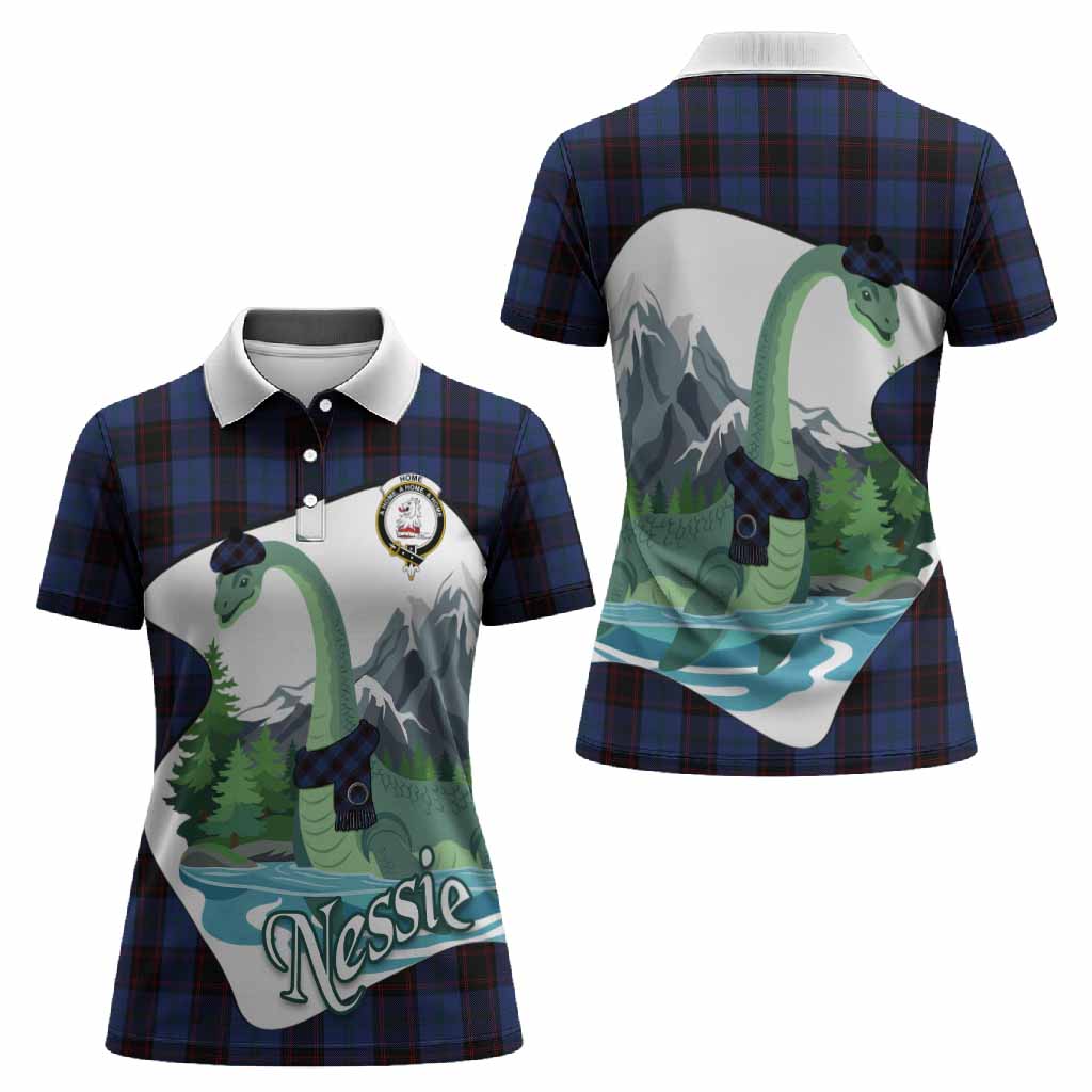 Home (Hume) Tartan Family Crest Women Polo Shirt Nessie Scottish Loch Ness Monster
