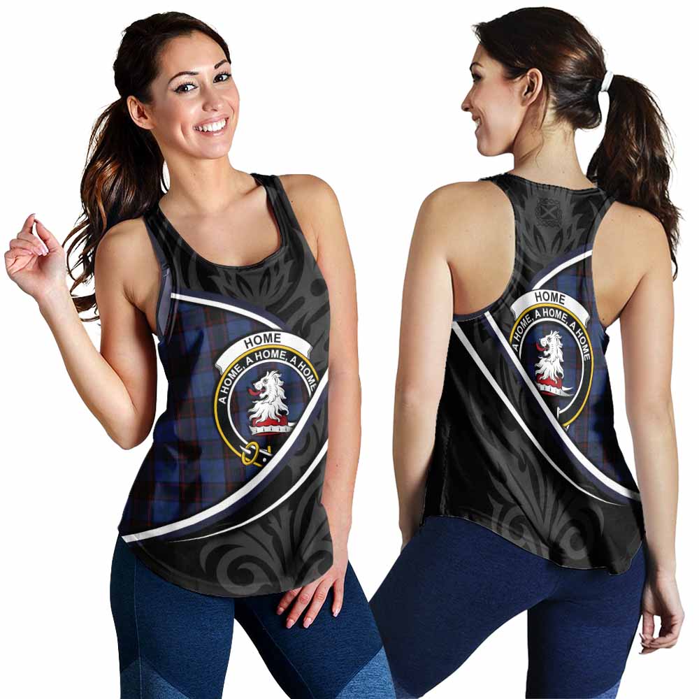 Home (Hume) Tartan Family Crest Women Racerback Tanks Celtic Scottish Thistle Floral - Tartan Vibes Clothing
