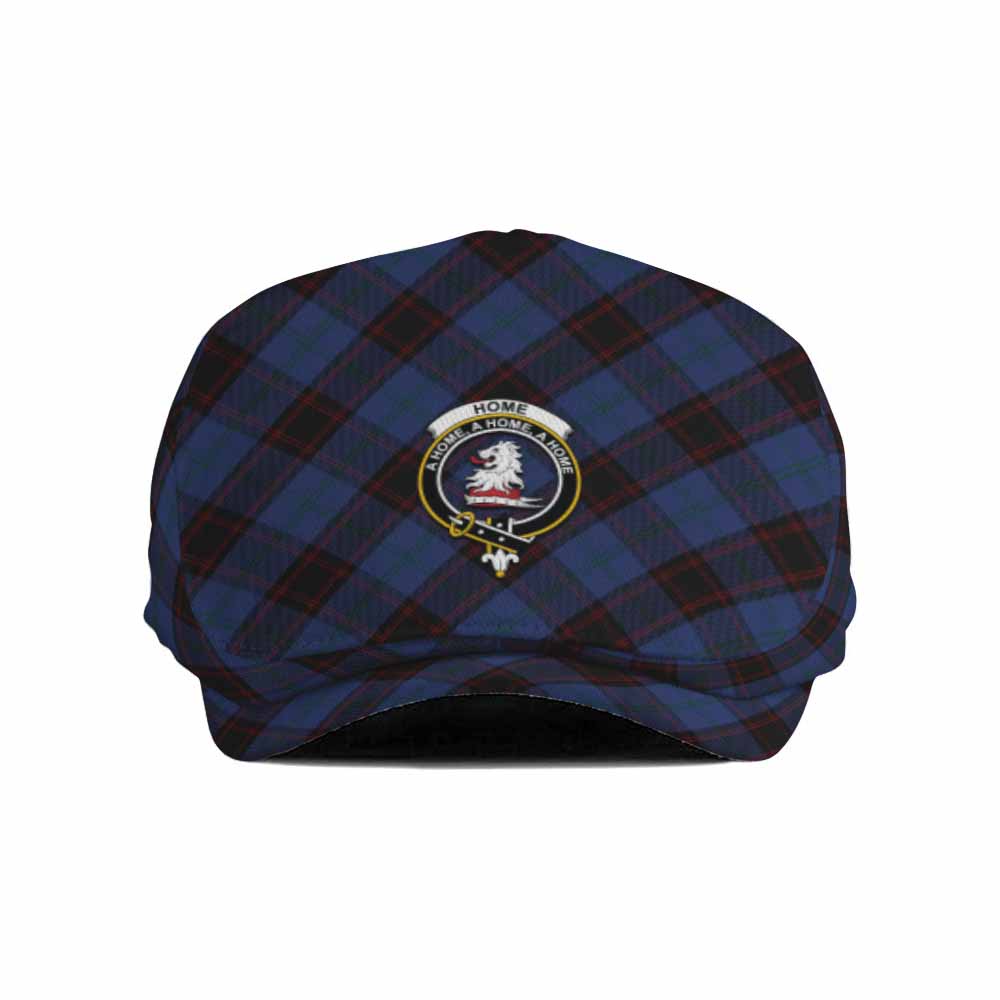 Home (Hume) Tartan Flat Cap, Jeff Cap Cross Style with Family Crest - Tartan Vibes Clothing