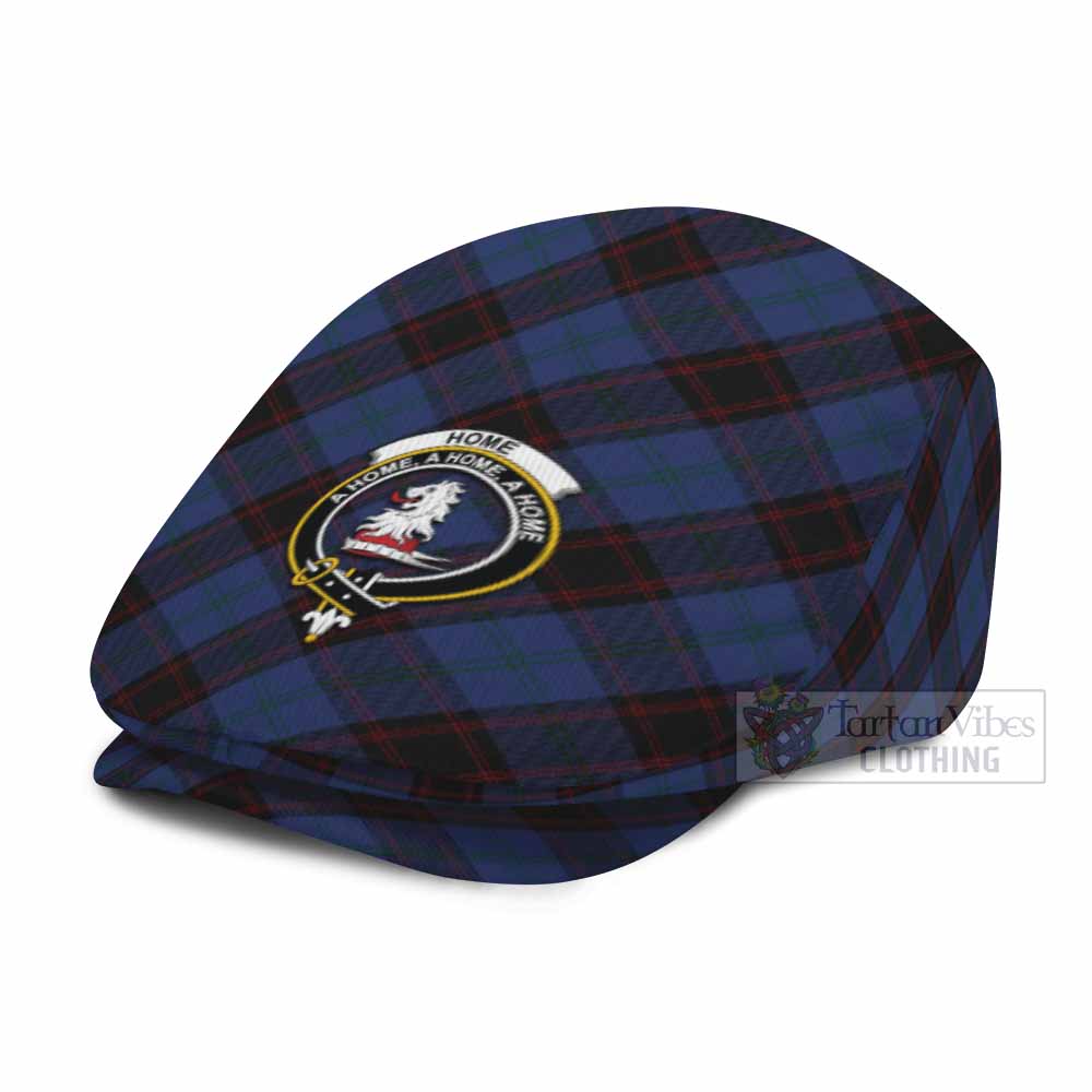 Home (Hume) Tartan Flat Cap, Jeff Cap Cross Style with Family Crest - Tartan Vibes Clothing