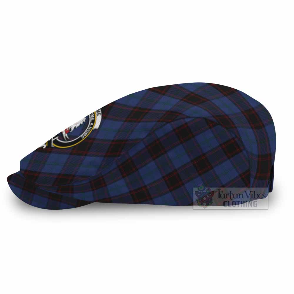 Home (Hume) Tartan Flat Cap, Jeff Cap Cross Style with Family Crest - Tartan Vibes Clothing