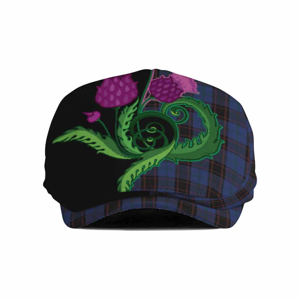 Home (Hume) Tartan Flat Cap, Jeff Cap Traditional Scottish Thistle