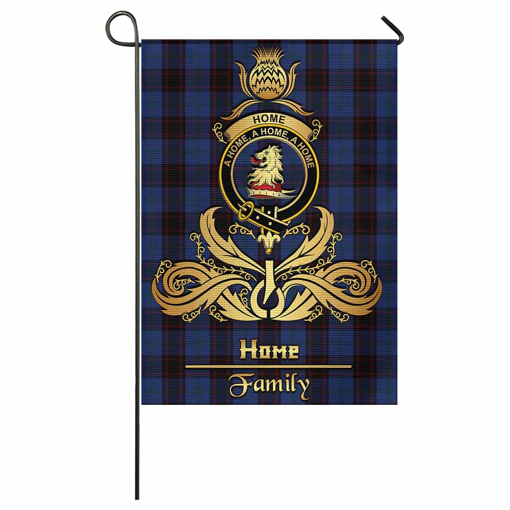 Home (Hume) Tartan Garden Flag with Highland Thistle Cherish Family Crest Style - Tartan Vibes Clothing