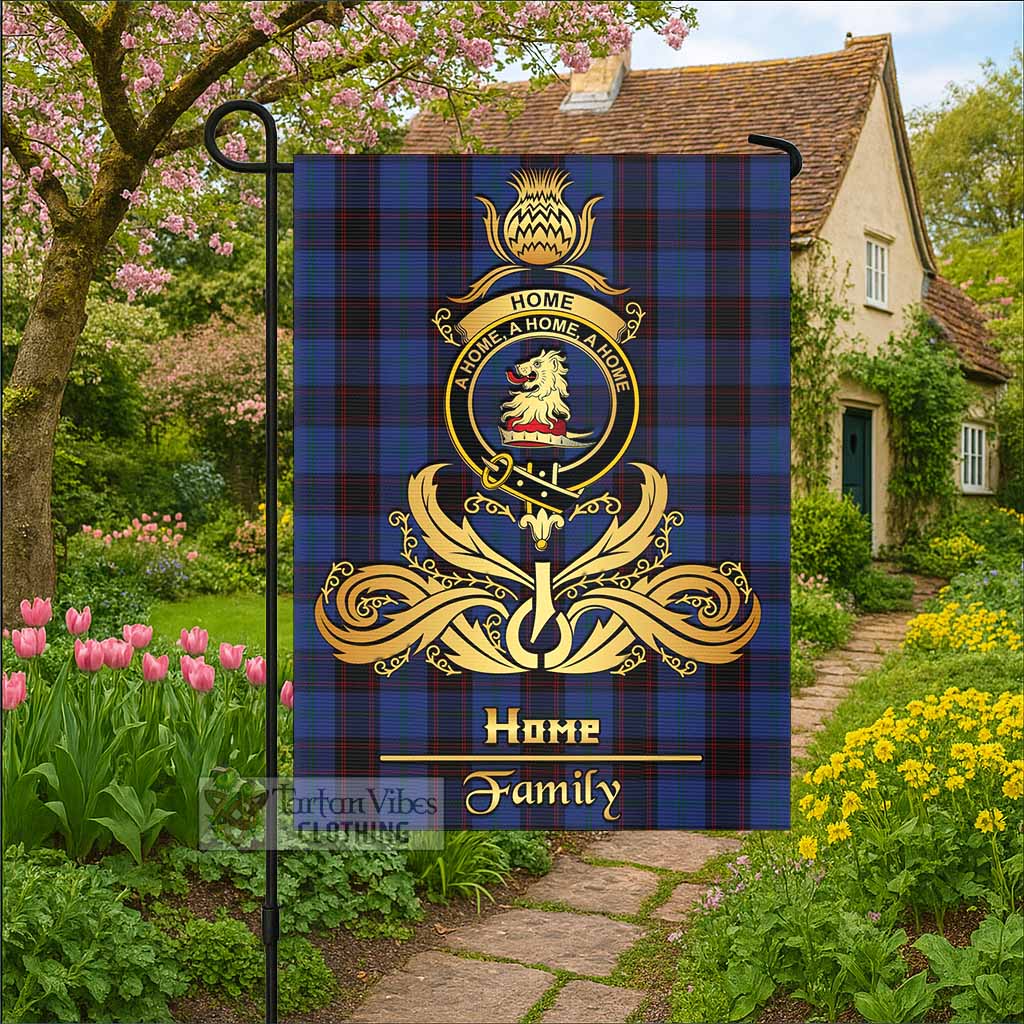 Home (Hume) Tartan Garden Flag with Highland Thistle Cherish Family Crest Style - Tartan Vibes Clothing