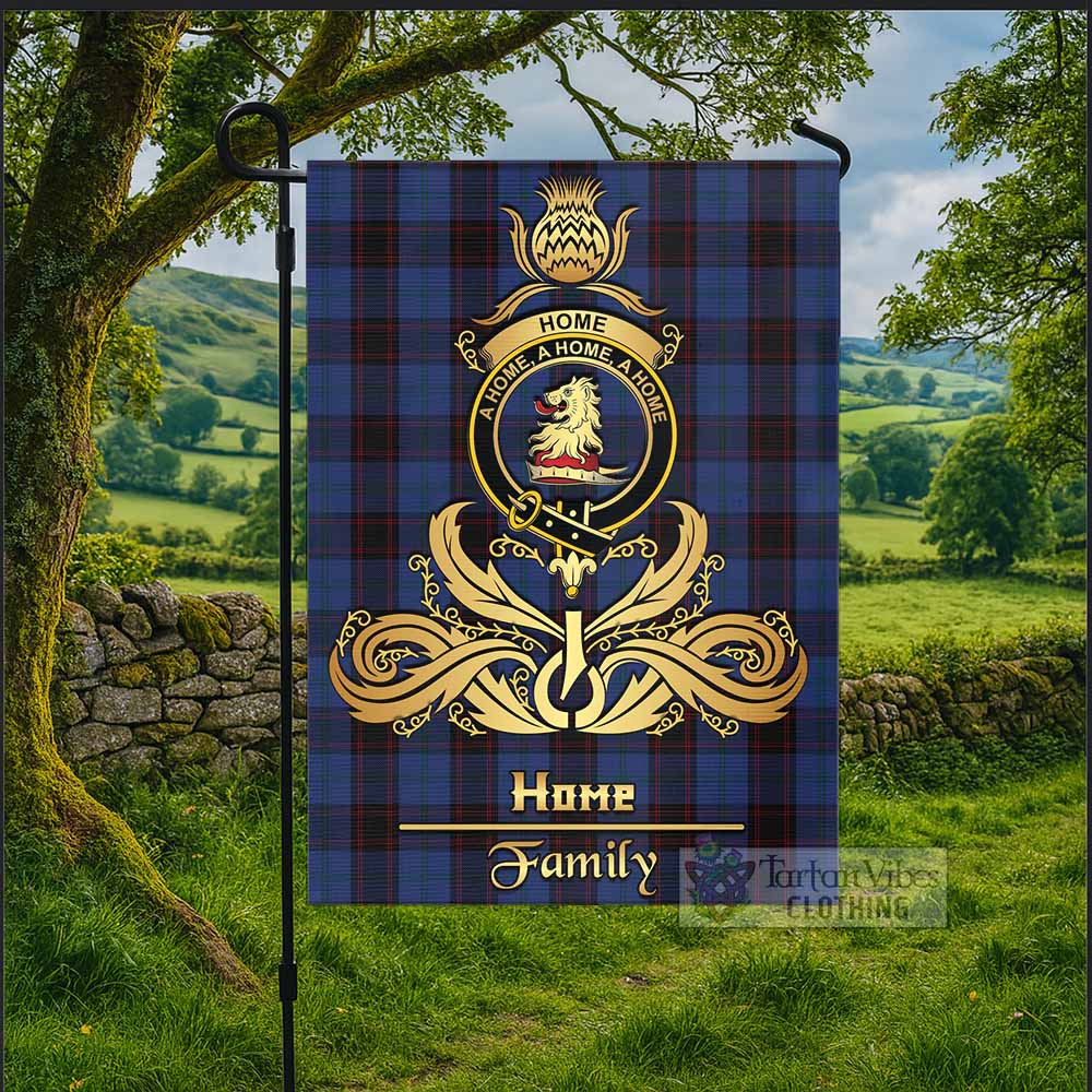 Home (Hume) Tartan Garden Flag with Highland Thistle Cherish Family Crest Style - Tartan Vibes Clothing
