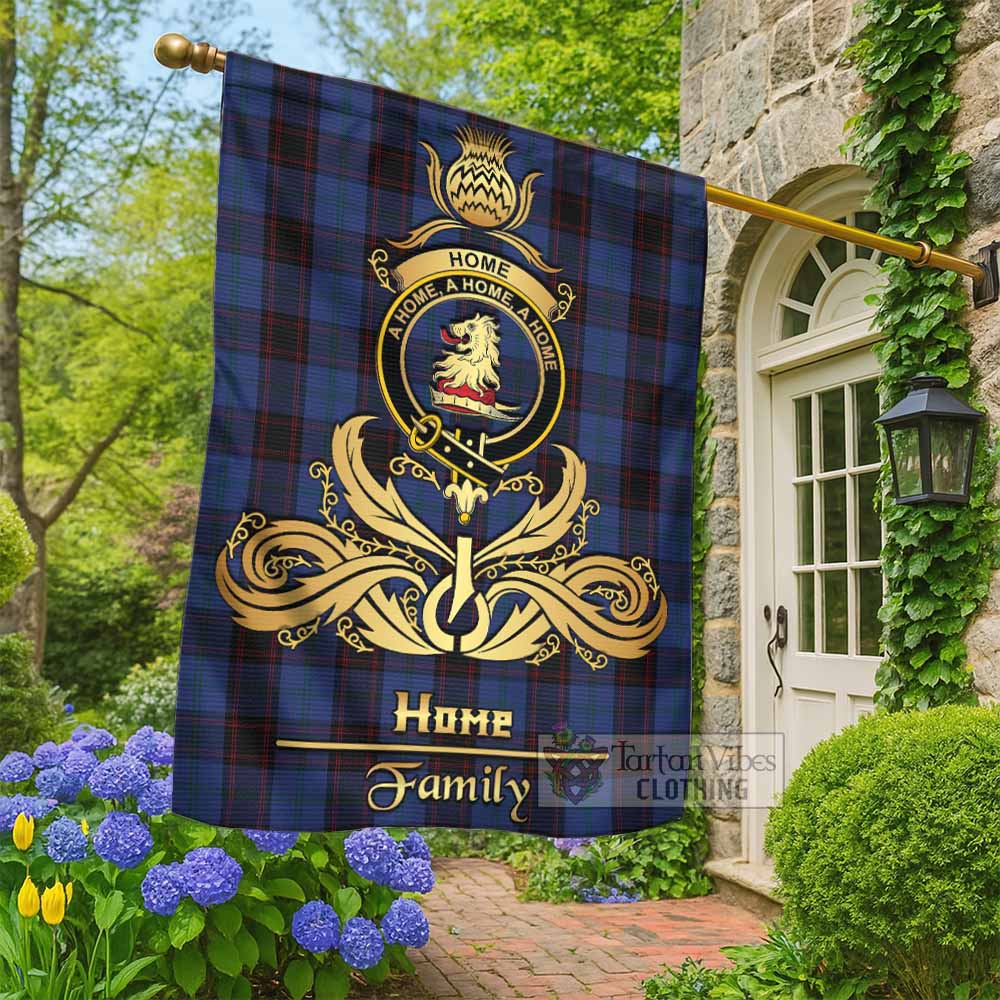 Home (Hume) Tartan Garden Flag with Highland Thistle Cherish Family Crest Style - Tartan Vibes Clothing