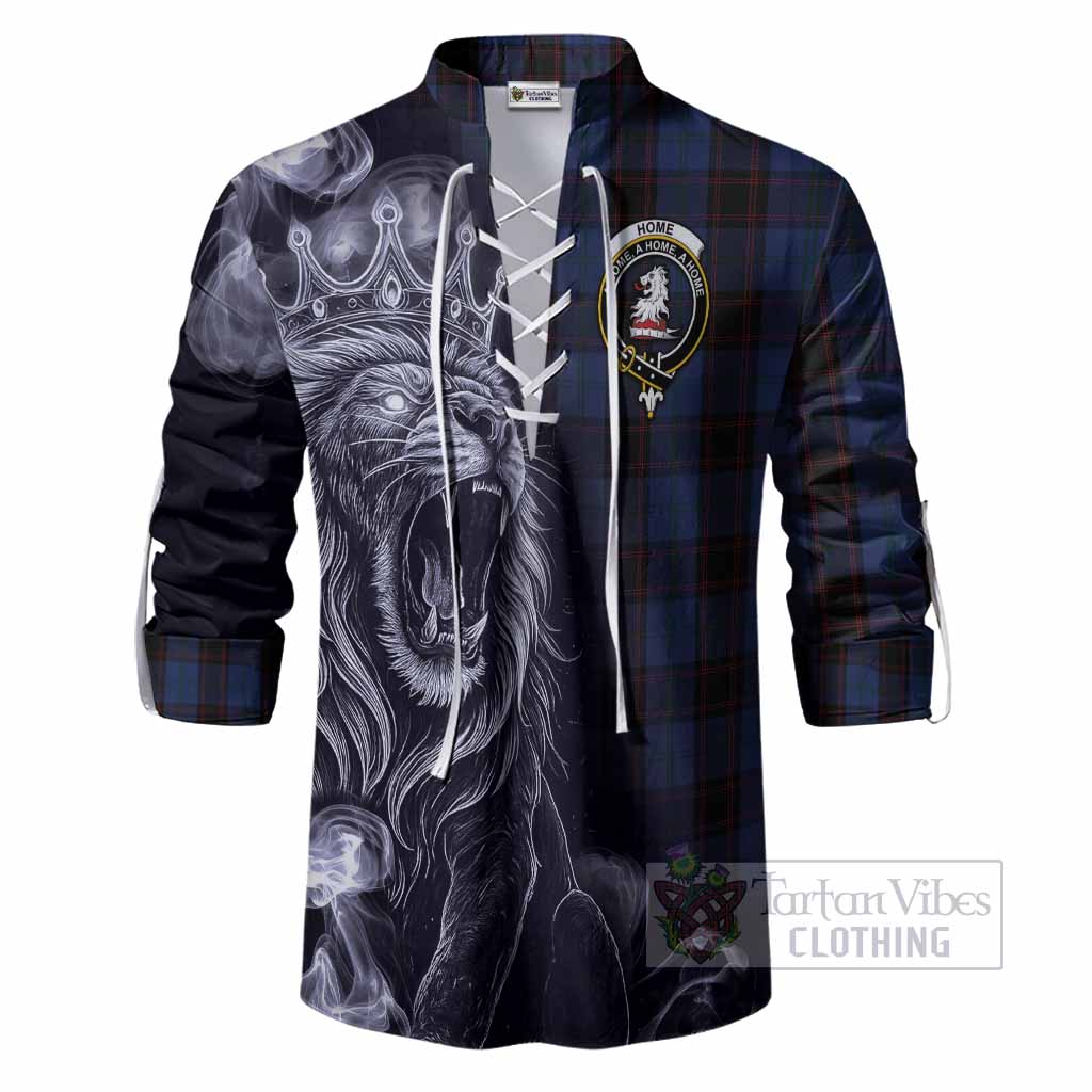 Home (Hume) Tartan Ghillie Shirt Roaring Lion Heritage
