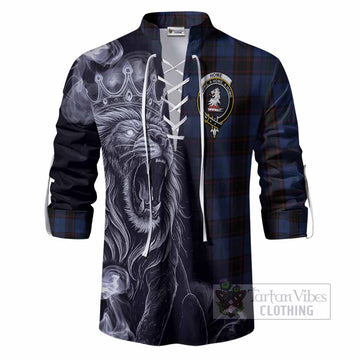 Home (Hume) Tartan Ghillie Shirt Roaring Lion Heritage