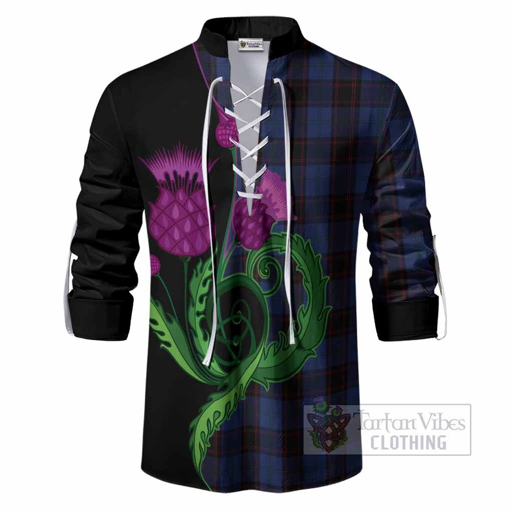 Home (Hume) Tartan Ghillie Shirt Traditional Scottish Thistle