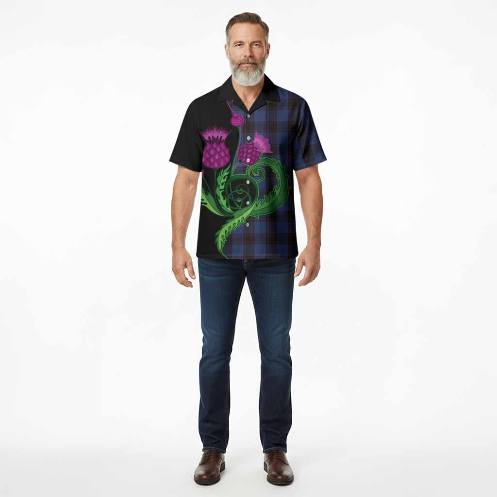 Home (Hume) Tartan Hawaiian Shirt Traditional Scottish Thistle