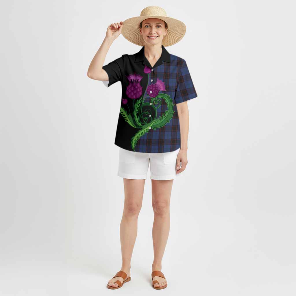 Home (Hume) Tartan Hawaiian Shirt Traditional Scottish Thistle