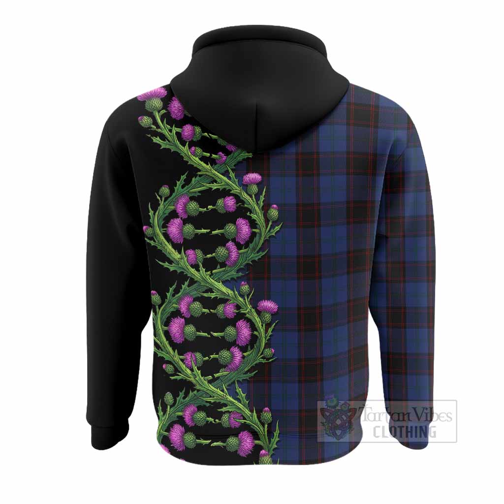 Home (Hume) Tartan Hoodie Scottish Identity Thistle Flower DNA Strand Art
