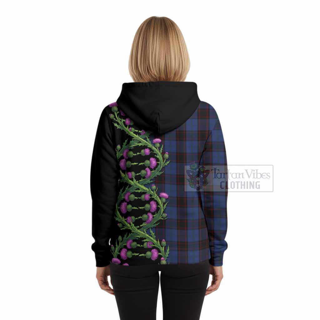 Home (Hume) Tartan Hoodie Scottish Identity Thistle Flower DNA Strand Art