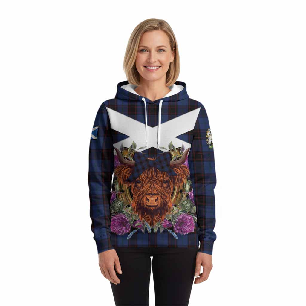 Home (Hume) Tartan Hoodie Scottish Thistle Heilan Coo