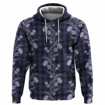 Home (Hume) Tartan Hoodie Seamless Scottish Thistle Flowers