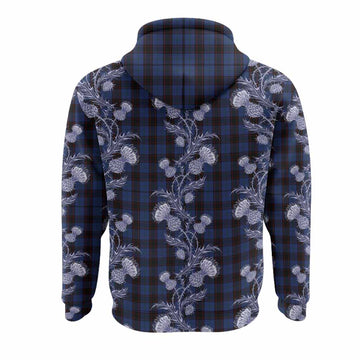 Home (Hume) Tartan Hoodie Seamless Scottish Thistle Flowers