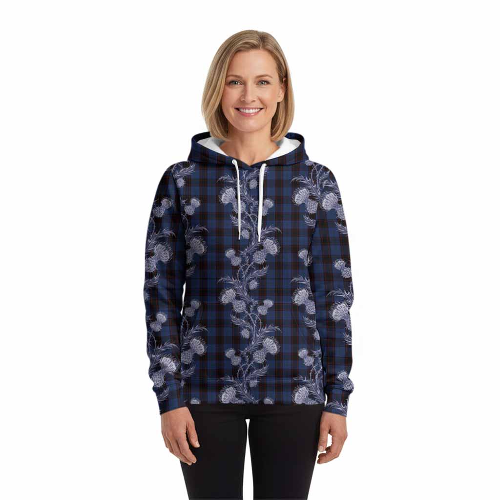 Home (Hume) Tartan Hoodie Seamless Scottish Thistle Flowers