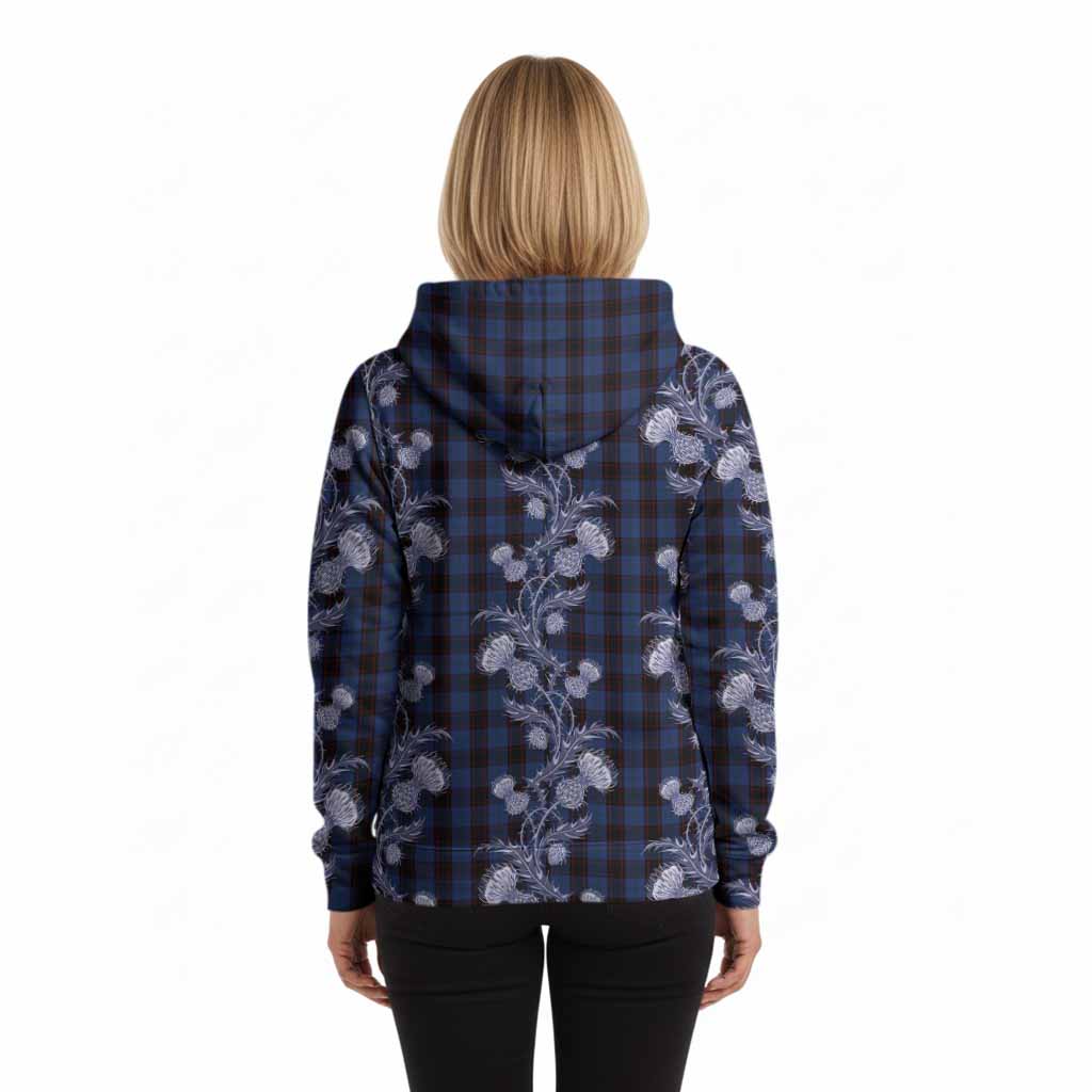 Home (Hume) Tartan Hoodie Seamless Scottish Thistle Flowers