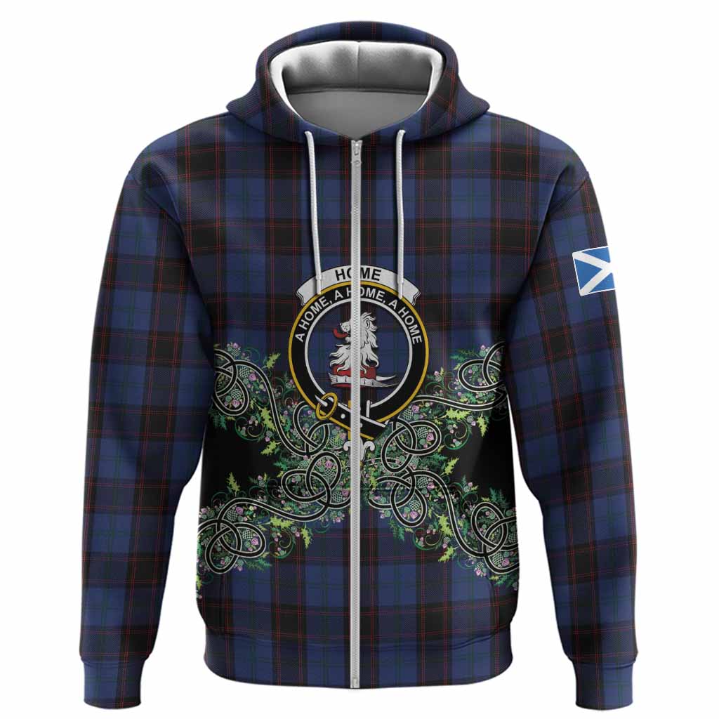 Home (Hume) Tartan Hoodie Thistle Scottish Spirit