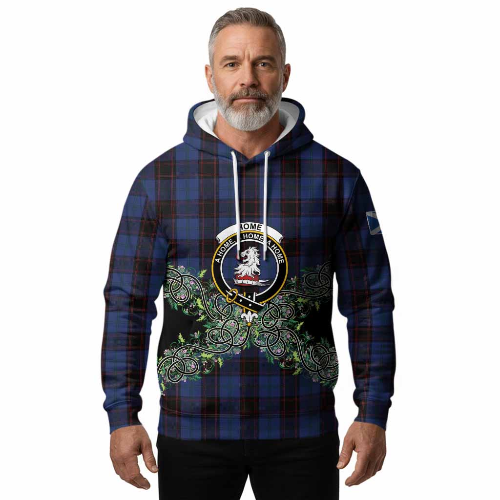 Home (Hume) Tartan Hoodie Thistle Scottish Spirit