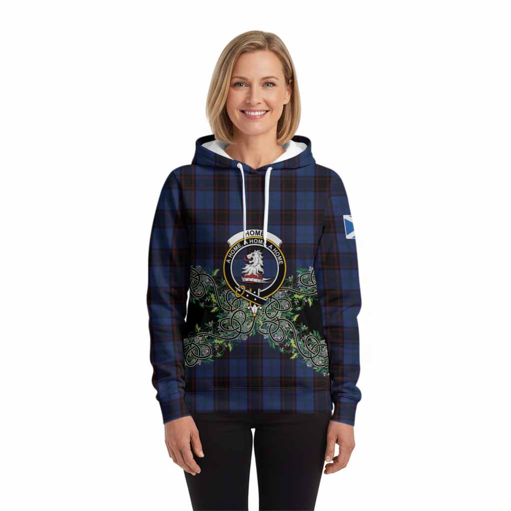 Home (Hume) Tartan Hoodie Thistle Scottish Spirit