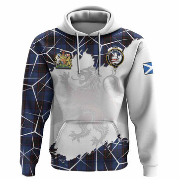 Home (Hume) Tartan Hoodie with Family Crest and Lion Rampant Grunge Style