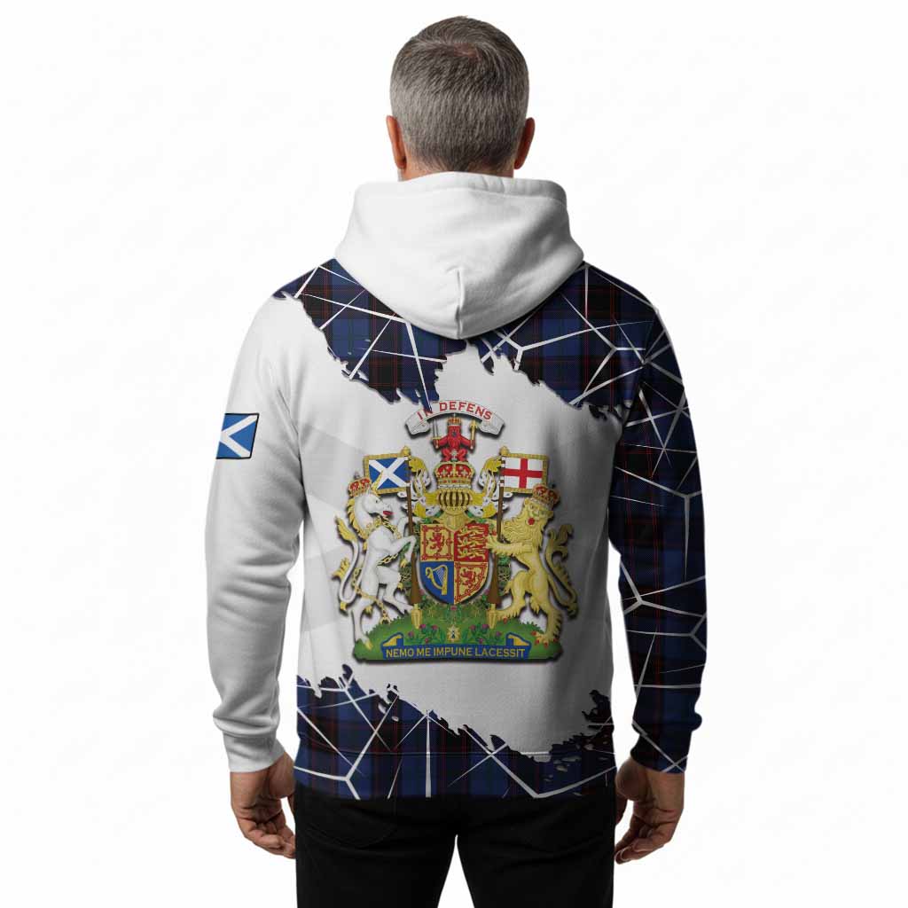 Home (Hume) Tartan Hoodie with Family Crest and Lion Rampant Grunge Style
