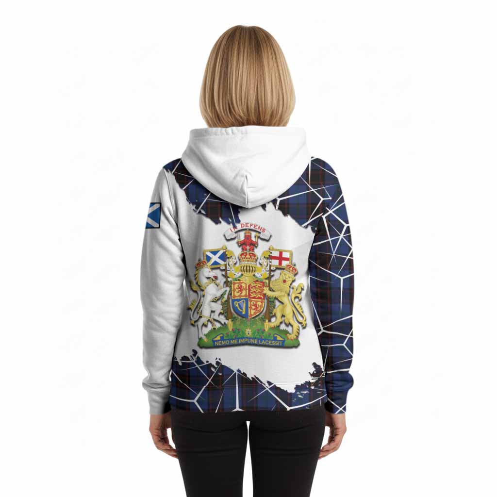 Home (Hume) Tartan Hoodie with Family Crest and Lion Rampant Grunge Style