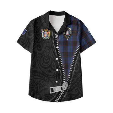 Home (Hume) Tartan Kid Hawaiian Shirt New Zealand Pattern Unique Zipper Stylized