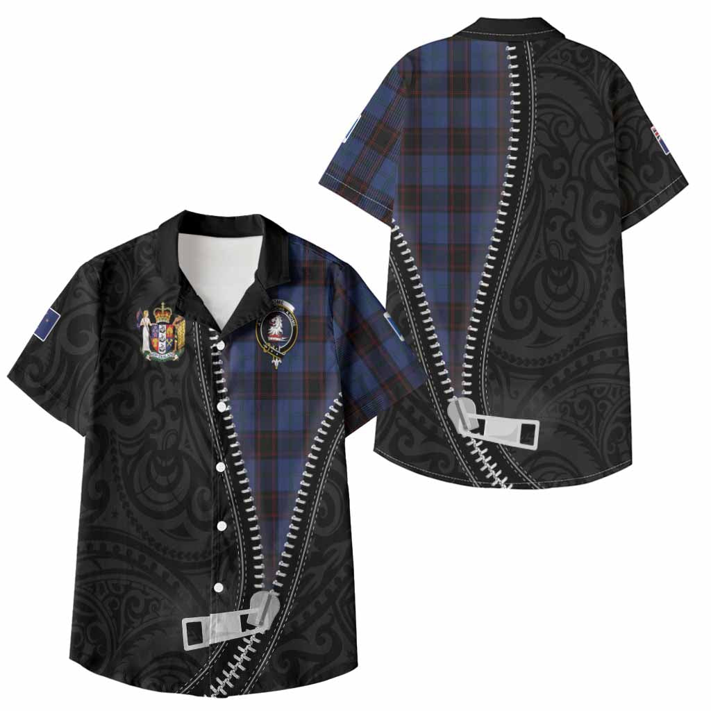 Home (Hume) Tartan Kid Hawaiian Shirt New Zealand Pattern Unique Zipper Stylized