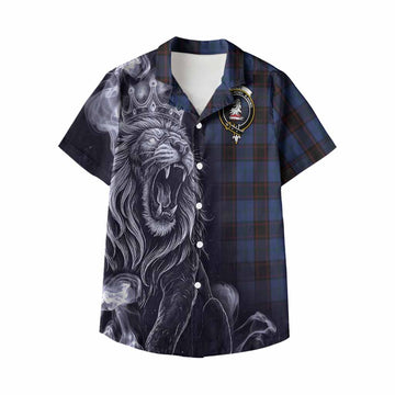 Home (Hume) Tartan Kid Hawaiian Shirt Roaring Lion Heritage
